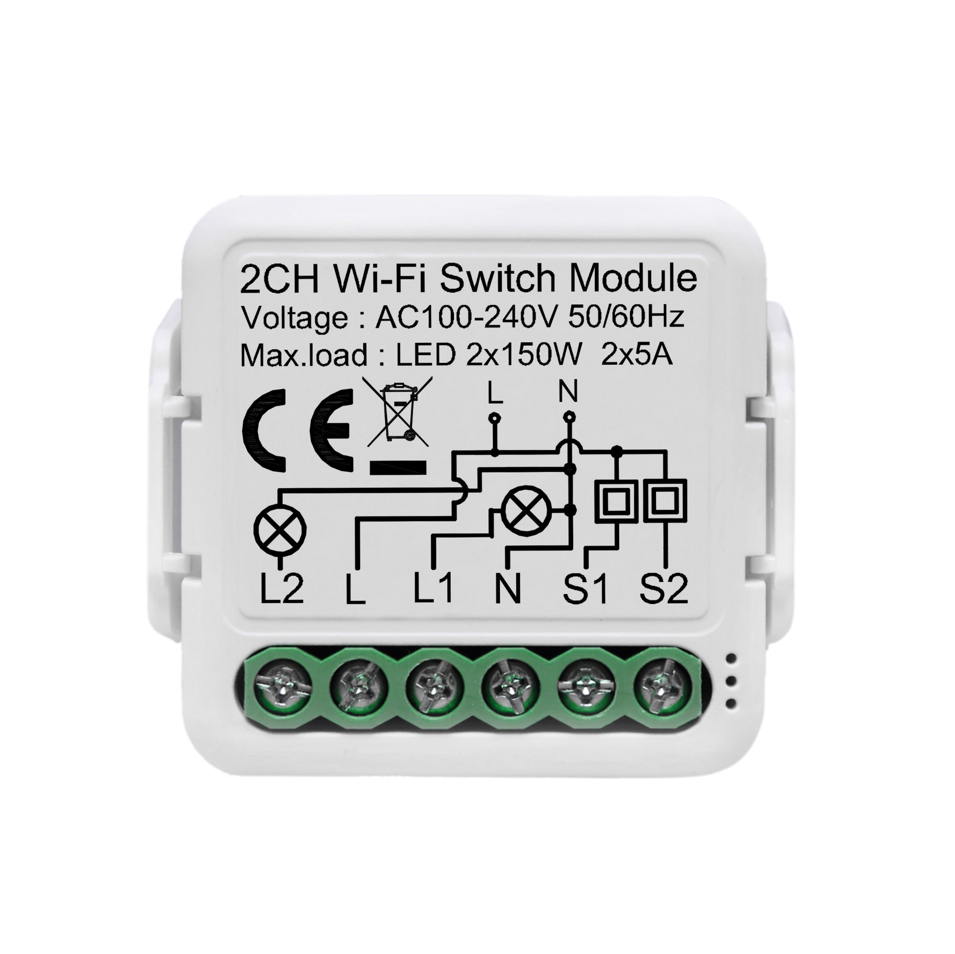 2 Gang Wi-Fi/Zigbee Switch Module