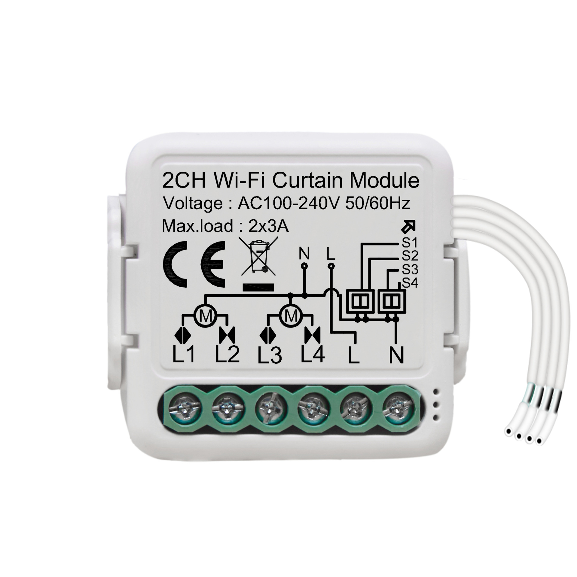 2 Gang Wi-Fi/Zigbee Curtain Module