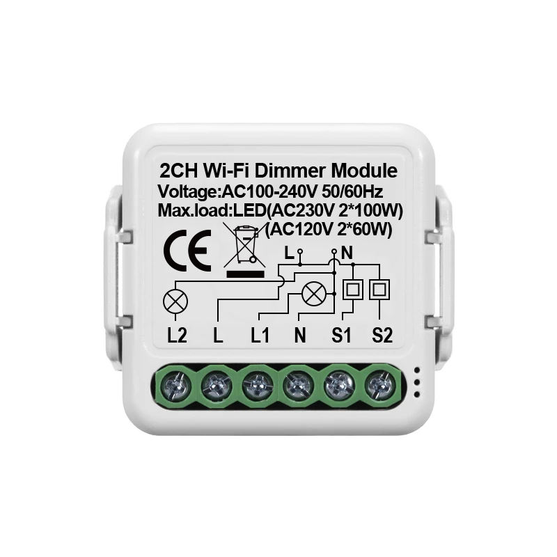 2 Gang Wi-Fi/Zigbee Dimmer Module